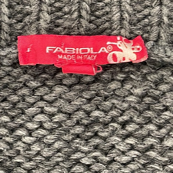 Fabiola Cardigan Nordic Print Asymmetrical Wool/Alpaca Blend, Made in Italy -Med - Picture 8 of 10